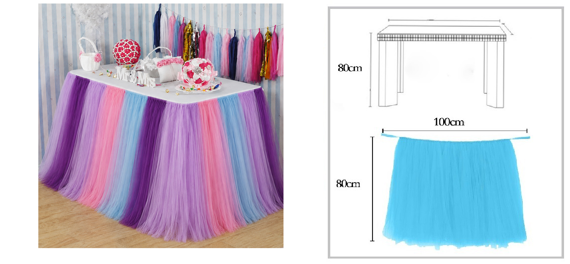 LOLLIPOP Colour TUTU Table Skirt (1 METRE)